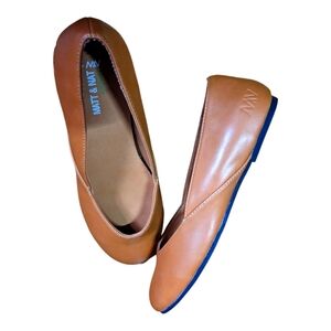 Matt & Nat| NWOT Slip-on Vegan Leather Ballet Flats Viau Tan Caramel |Size: 3UK